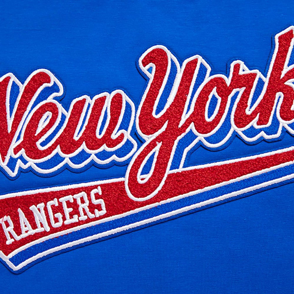 New York Rangers Pro Standard Women's Boxy Script Tail Cropped T-Shirt - Blue - NHL 200723744
