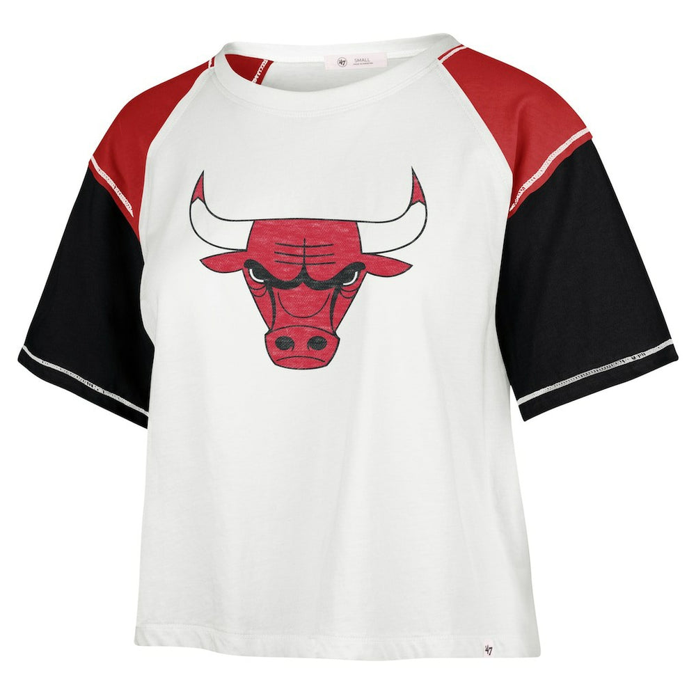 Chicago Bulls '47 Women's Premier Raglan Cropped T-Shirt for sale Cream | 47 brand outlet