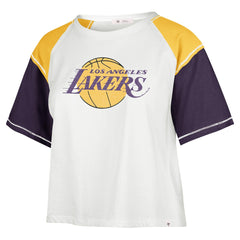 Los Angeles Lakers '47 Women's Premier Raglan Cropped T-Shirt Cream | 47 brand for sale