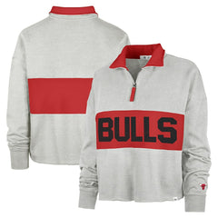 Chicago Bulls '47 Women's Breakthrough Remi Quarter-Zip Jacket for sale Heather Gray | 47 brand