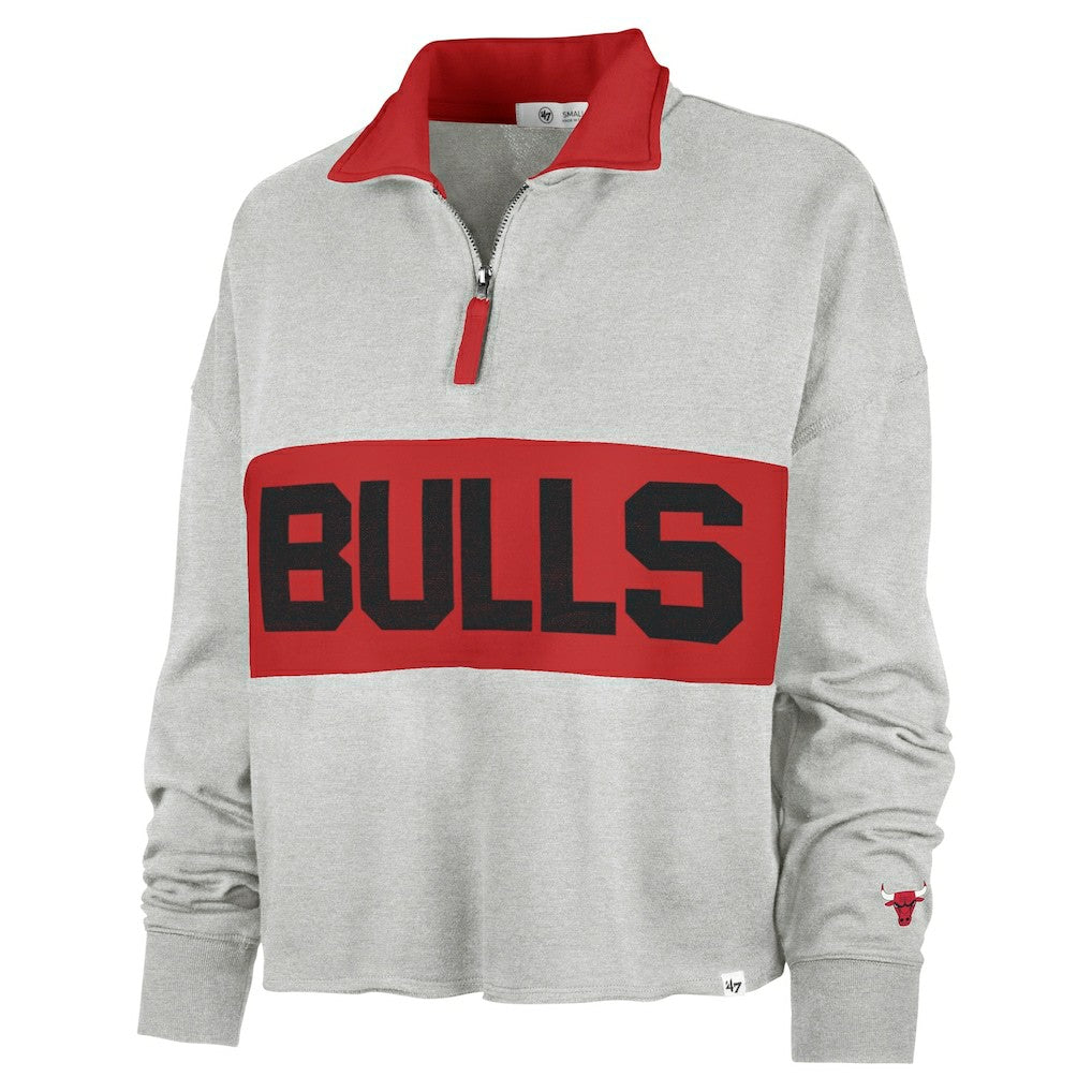 Chicago Bulls '47 Women's Breakthrough Remi Quarter-Zip Jacket for sale Heather Gray | 47 brand