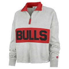 Chicago Bulls '47 Women's Breakthrough Remi Quarter-Zip Jacket for sale Heather Gray | 47 brand