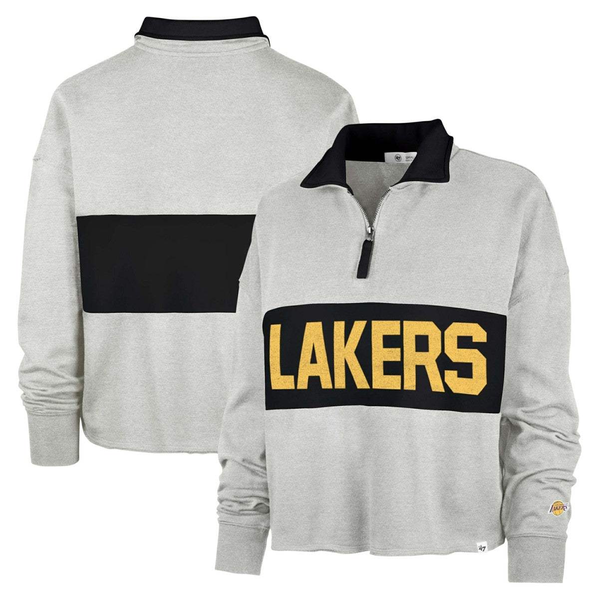 Los Angeles Lakers '47 Women's Breakthrough Remi Quarter-Zip Jacket Heather Gray | 47 brand online