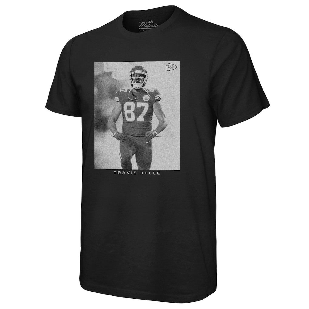 Travis Kelce Kansas City Chiefs Majestic Threads Player Graphic Oversized T-Shirt Black