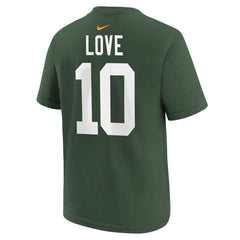 Nike Jordan Love Green Bay Packers Preschool Player Name & Number T-Shirt Green