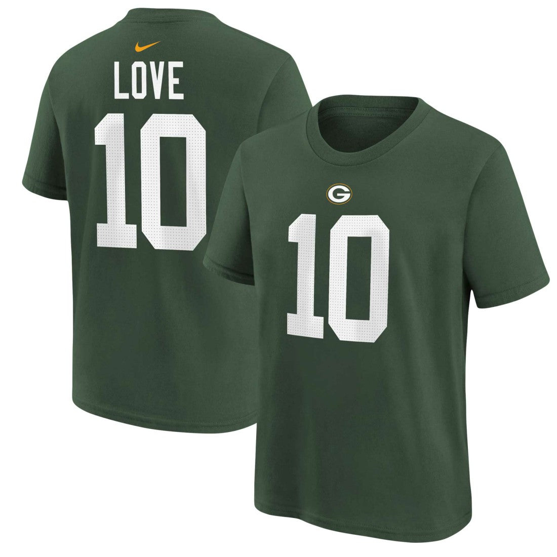 Nike Jordan Love Green Bay Packers Youth Player Name & Number T-Shirt Green