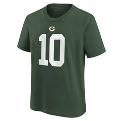 Nike Jordan Love Green Bay Packers Youth Player Name & Number T-Shirt Green