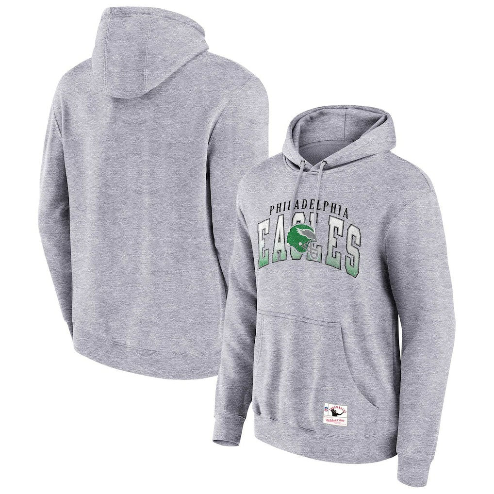 Mitchell & Ness Philadelphia Eagles Pocket Passer Pullover Hoodie Heather Gray