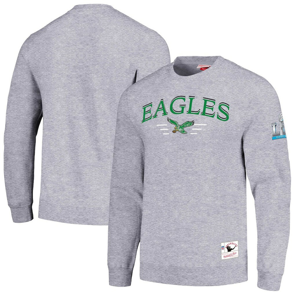 Mitchell & Ness Philadelphia Eagles Rings 2.0 Pullover Sweatshirt Gray