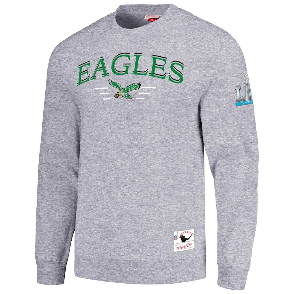 Mitchell & Ness Philadelphia Eagles Rings 2.0 Pullover Sweatshirt Gray