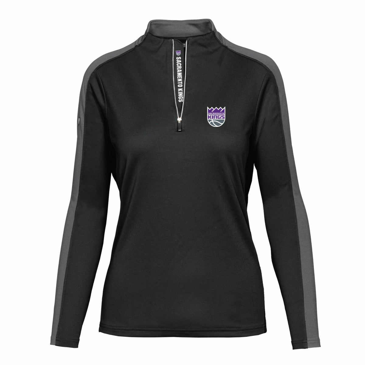 Sacramento Kings Levelwear Women's Remi Insignia Core Quarter-Zip Pullover Top Black