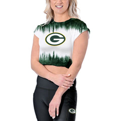 Green Bay Packers Certo Women's Cropped Framework T-Shirt White