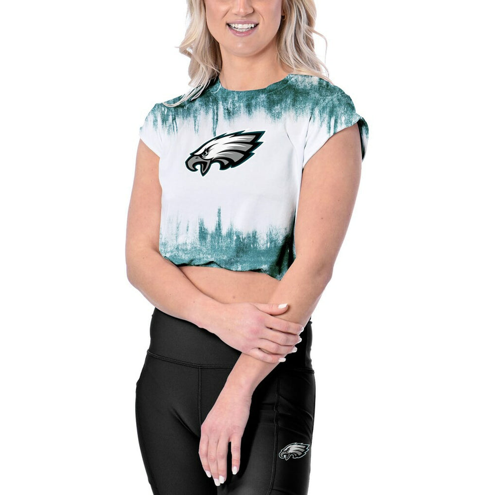 Philadelphia Eagles Certo Women's Cropped Framework T-Shirt White