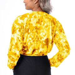 Pittsburgh Steelers Certo Women's Cropped Long Sleeve T-Shirt Gold