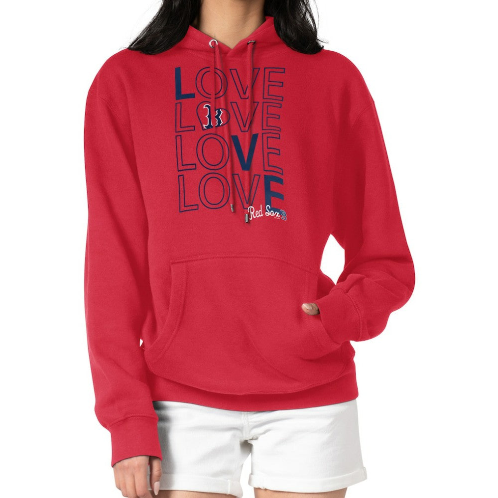 Boston Red Sox G-III 4Her by Carl Banks Women's Love Graphic Fleece Hoodie - Red - MLB Sale