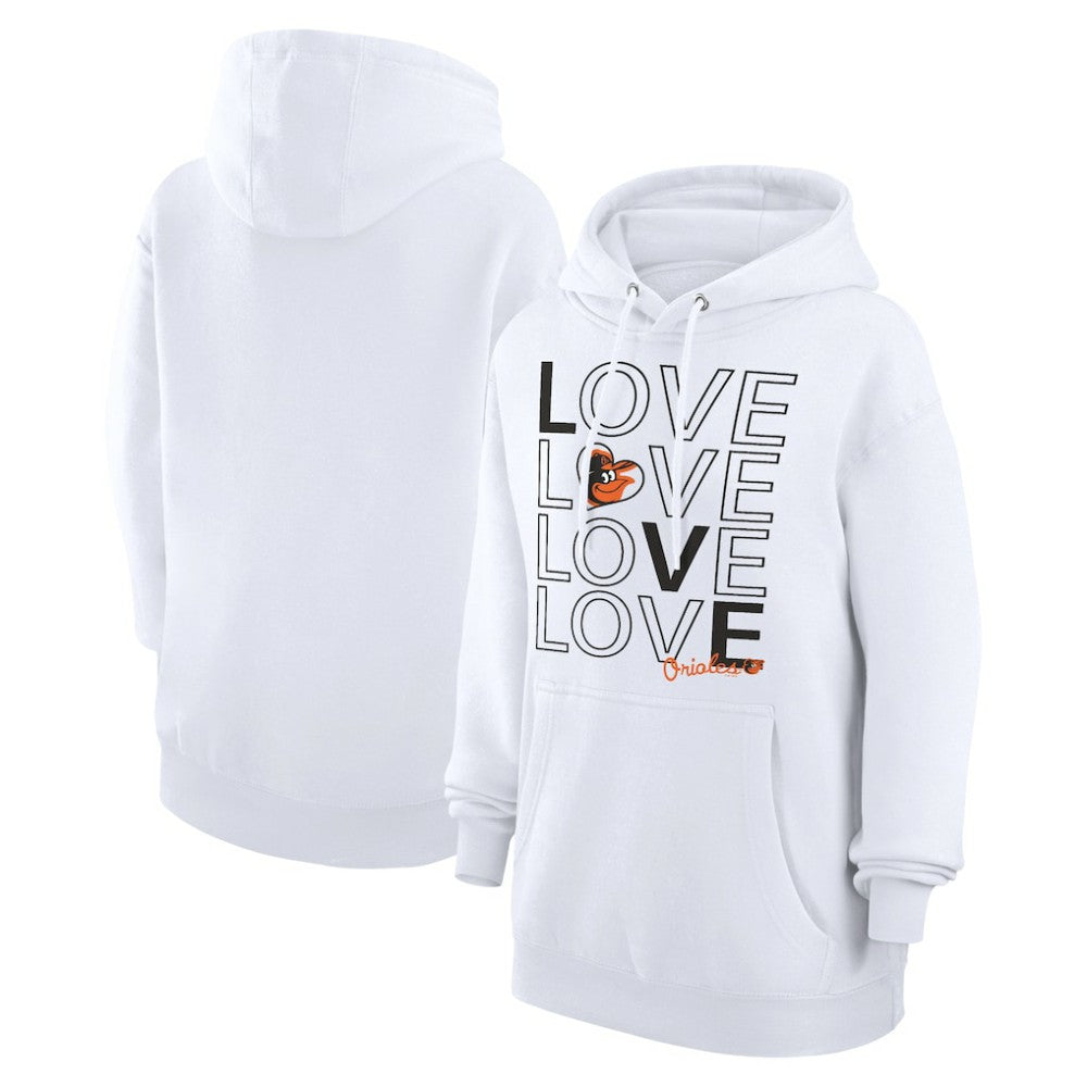Baltimore Orioles G-III 4Her by Carl Banks Women's Love Graphic Fleece Hoodie - White - MLB Discount