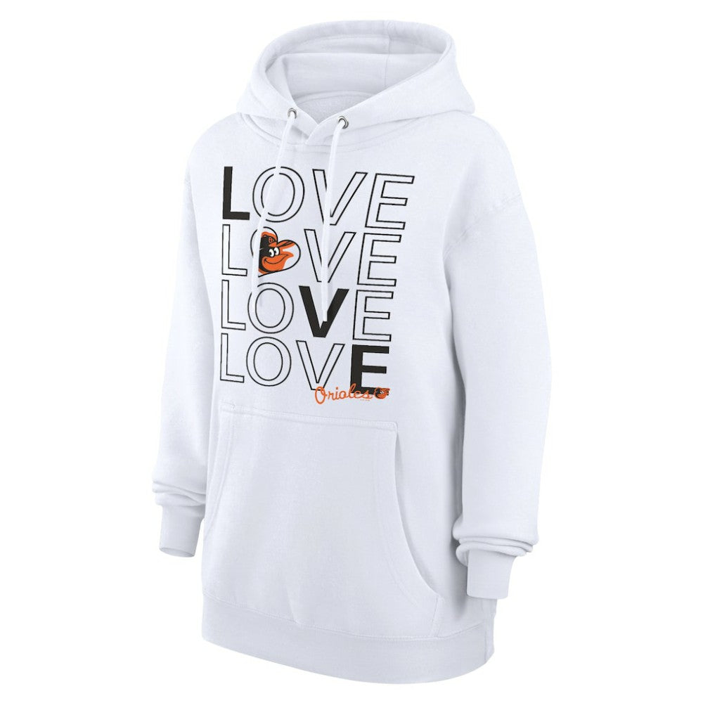 Baltimore Orioles G-III 4Her by Carl Banks Women's Love Graphic Fleece Hoodie - White - MLB Discount