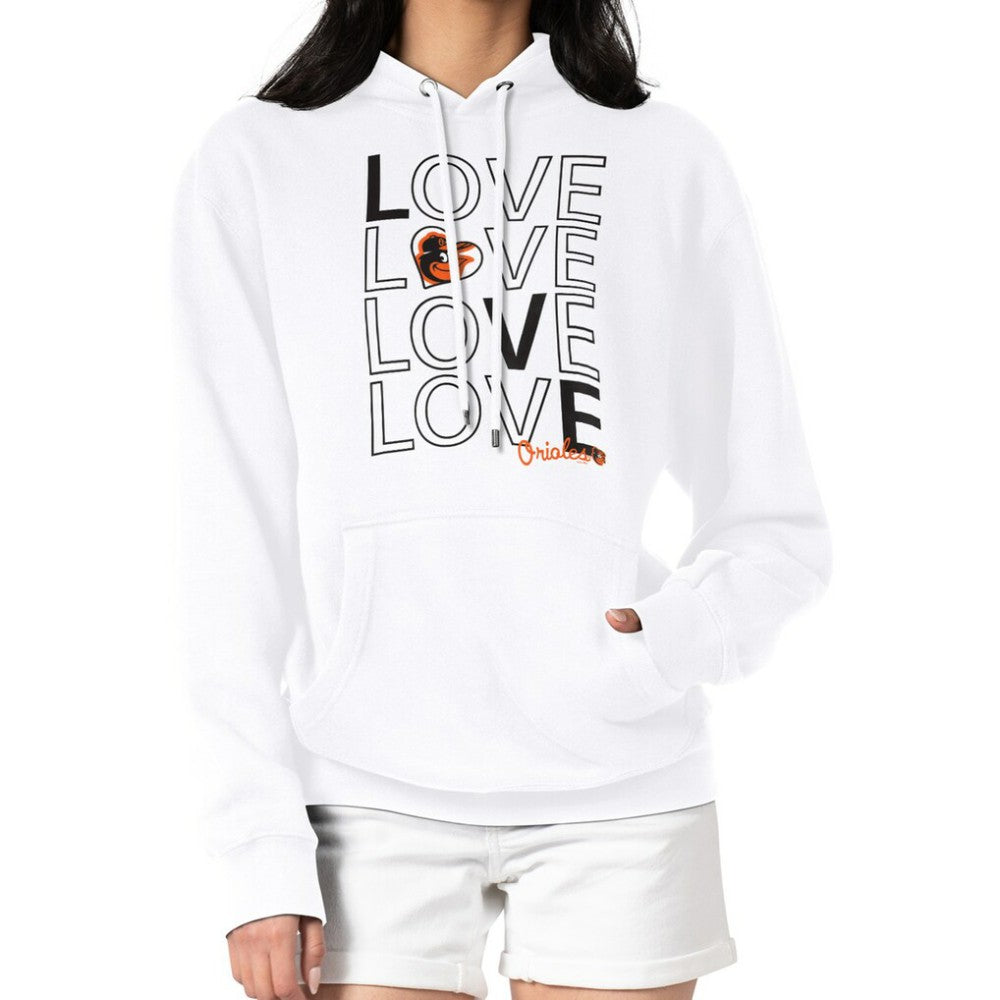 Baltimore Orioles G-III 4Her by Carl Banks Women's Love Graphic Fleece Hoodie - White - MLB Discount
