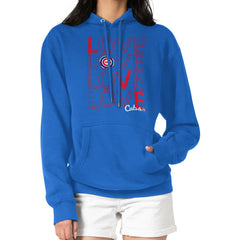 Chicago Cubs G-III 4Her by Carl Banks Women's Love Graphic Fleece Hoodie - Royal - MLB Discount