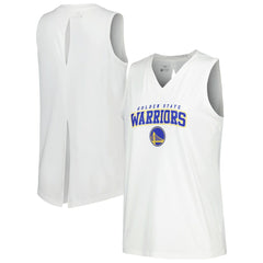 Golden State Warriors Levelwear Women's Paisley Peekaboo Tank Top White