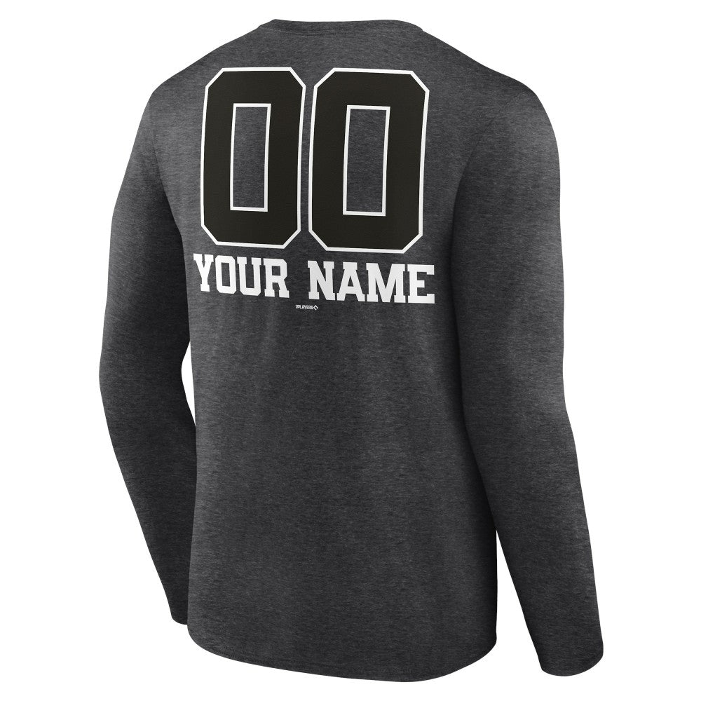 Milwaukee Brewers Personalized Monochrome Name & Number Long Sleeve T-Shirt - Charcoal - MLB Sale