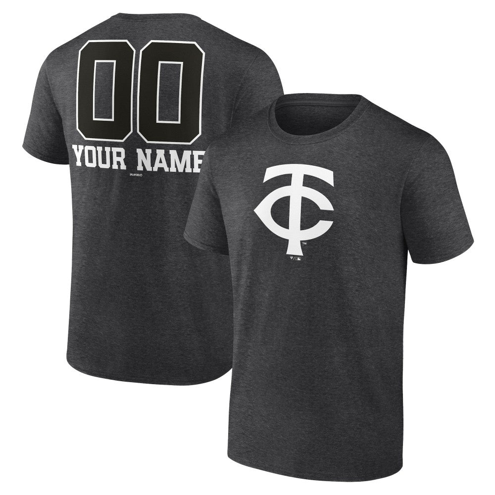 Minnesota Twins Personalized Monochrome Name & Number T-Shirt - Charcoal - MLB Online