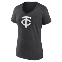 Minnesota Twins Women's Personalized Monochrome Name & Number V-Neck T-Shirt - Charcoal - MLB Sale