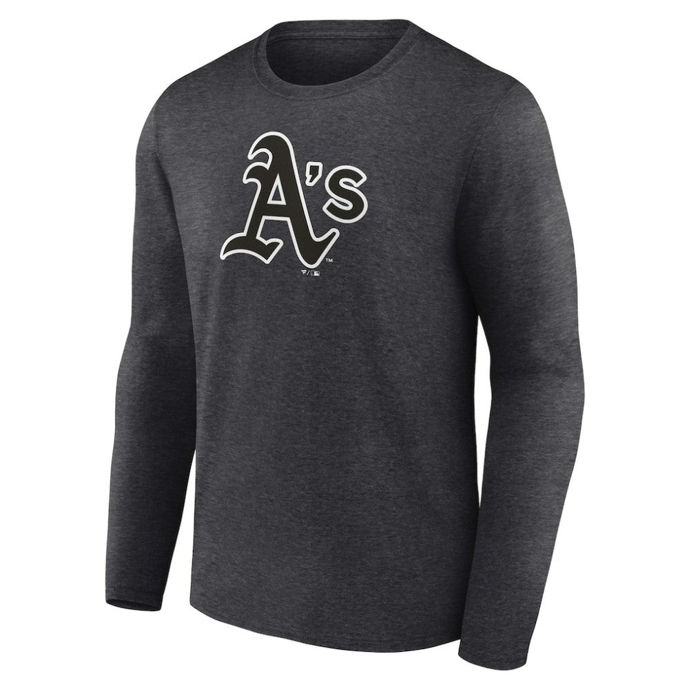 Athletics Personalized Monochrome Name & Number Long Sleeve T-Shirt - Charcoal - MLB Online