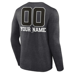 Athletics Personalized Monochrome Name & Number Long Sleeve T-Shirt - Charcoal - MLB Online