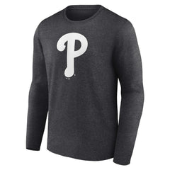 Philadelphia Phillies Personalized Monochrome Name & Number Long Sleeve T-Shirt - Charcoal - MLB Discount
