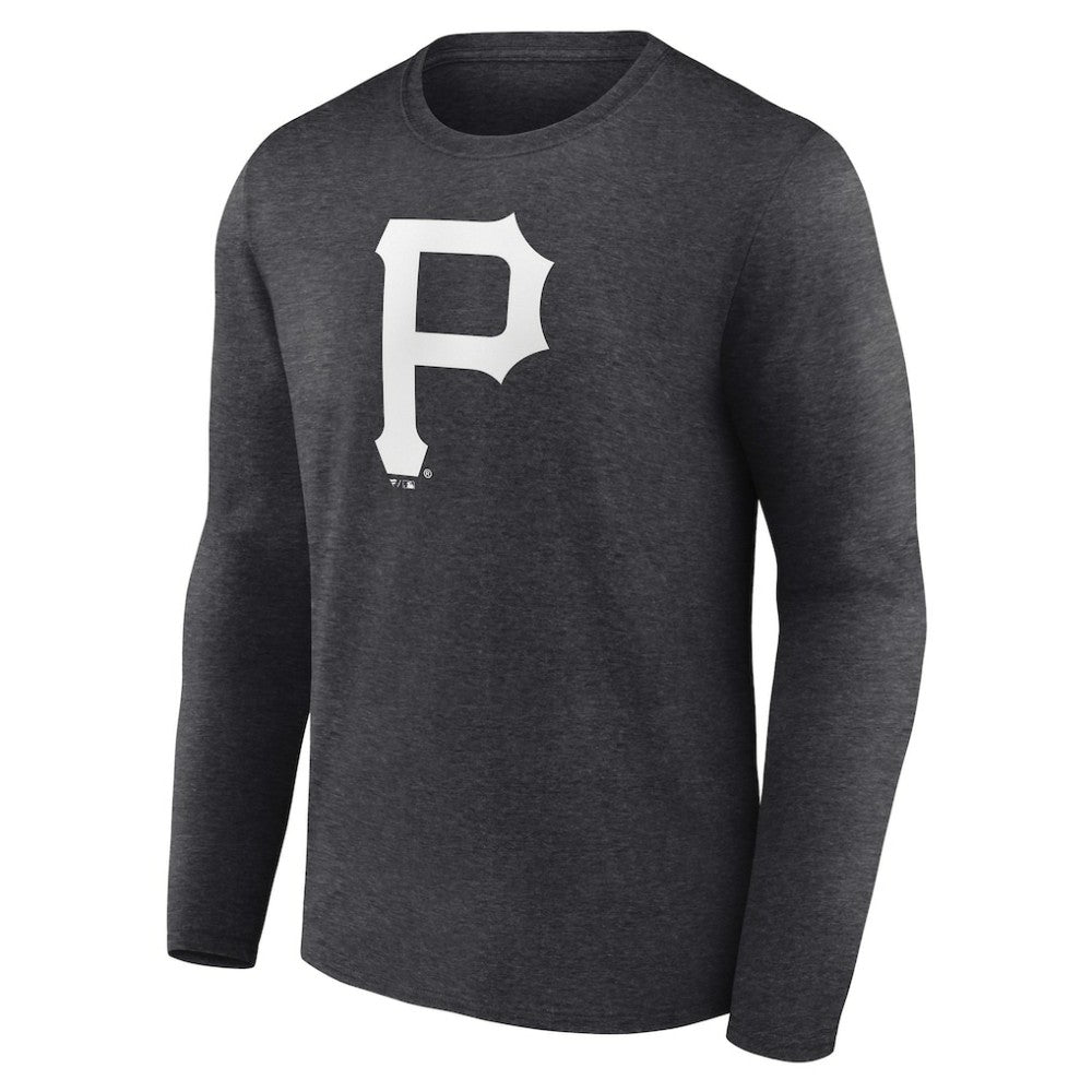 Pittsburgh Pirates Personalized Monochrome Name & Number Long Sleeve T-Shirt - Charcoal - MLB on Sale