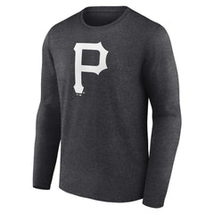 Pittsburgh Pirates Personalized Monochrome Name & Number Long Sleeve T-Shirt - Charcoal - MLB on Sale