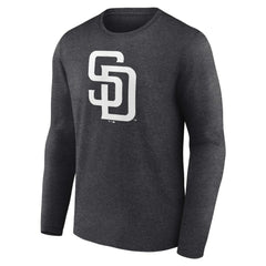 San Diego Padres Personalized Monochrome Name & Number Long Sleeve T-Shirt - Charcoal - MLB Sale