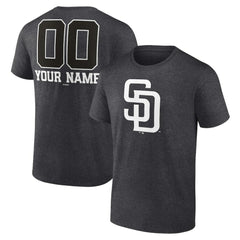 San Diego Padres Personalized Monochrome Name & Number T-Shirt - Charcoal - MLB Sale