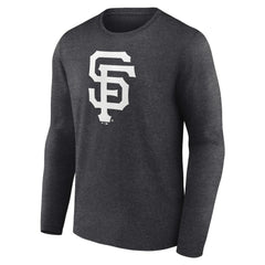 San Francisco Giants Personalized Monochrome Name & Number Long Sleeve T-Shirt - Charcoal - MLB Lifestyle
