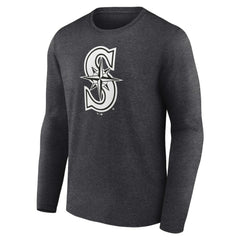 Seattle Mariners Personalized Monochrome Name & Number Long Sleeve T-Shirt - Charcoal - MLB on Sale