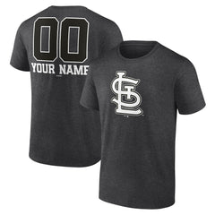 St. Louis Cardinals Personalized Monochrome Name & Number T-Shirt - Charcoal - MLB Sale