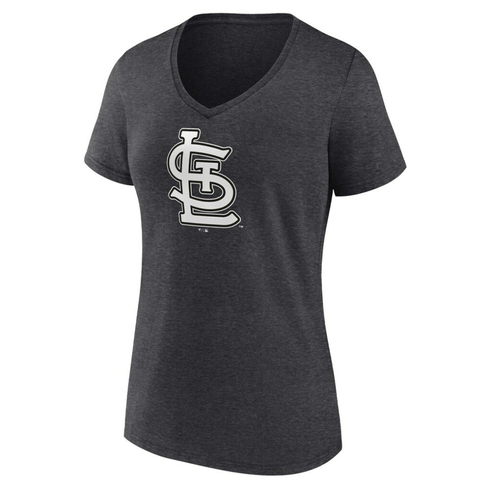 St. Louis Cardinals Women's Personalized Monochrome Name & Number V-Neck T-Shirt - Charcoal - MLB on Sale