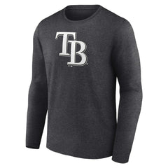 Tampa Bay Rays Personalized Monochrome Name & Number Long Sleeve T-Shirt - Charcoal - MLB Lifestyle