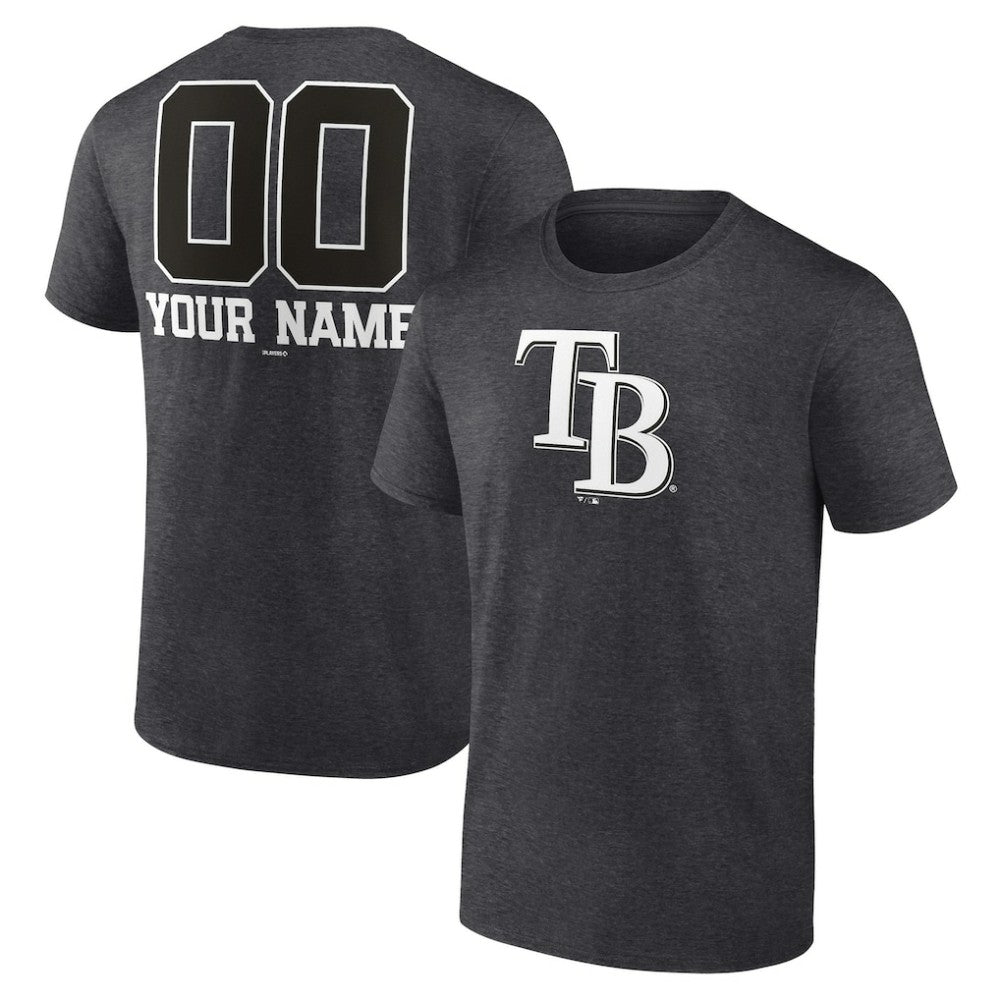 Tampa Bay Rays Personalized Monochrome Name & Number T-Shirt - Charcoal - MLB Online