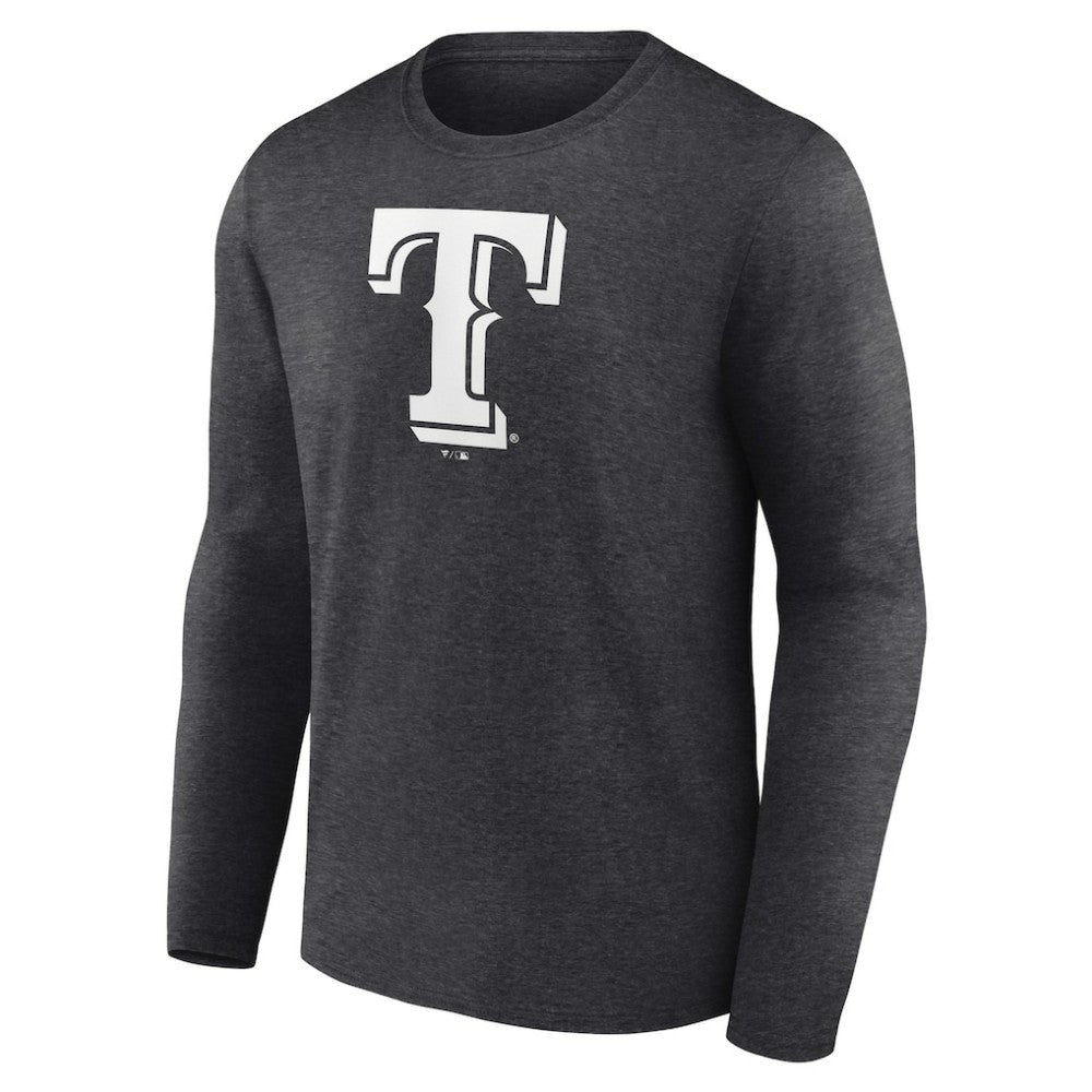 Texas Rangers Personalized Monochrome Name & Number Long Sleeve T-Shirt - Charcoal - MLB Sale
