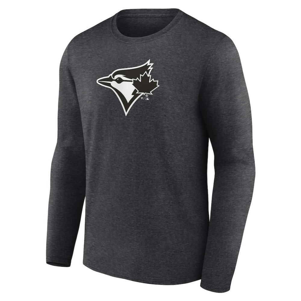 Toronto Blue Jays Personalized Monochrome Name & Number Long Sleeve T-Shirt - Charcoal - MLB on Sale