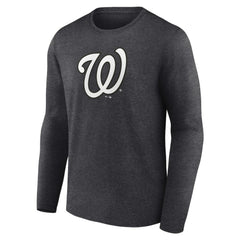 Washington Nationals Personalized Monochrome Name & Number Long Sleeve T-Shirt - Charcoal - MLB Sale