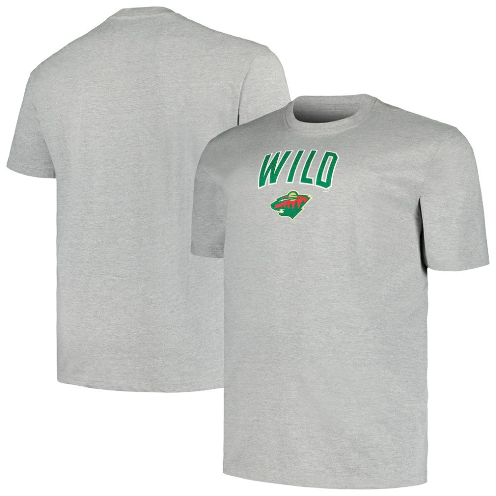 Minnesota Wild Profile Big & Tall Arch Over Logo T-Shirt - Heather Gray - NHL 200745660