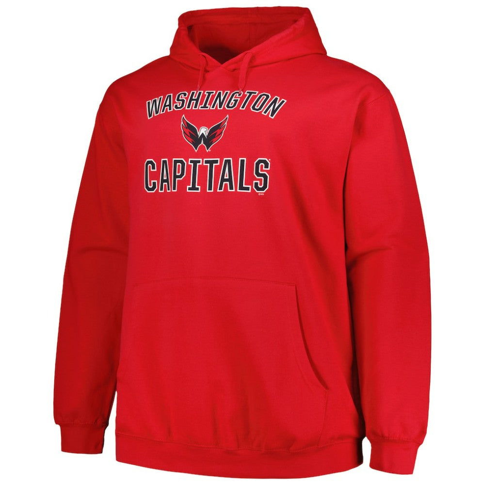 Washington Capitals Profile Big & Tall Arch Over Logo Pullover Hoodie - Red - NHL 200745667