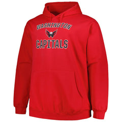 Washington Capitals Profile Big & Tall Arch Over Logo Pullover Hoodie - Red - NHL 200745667