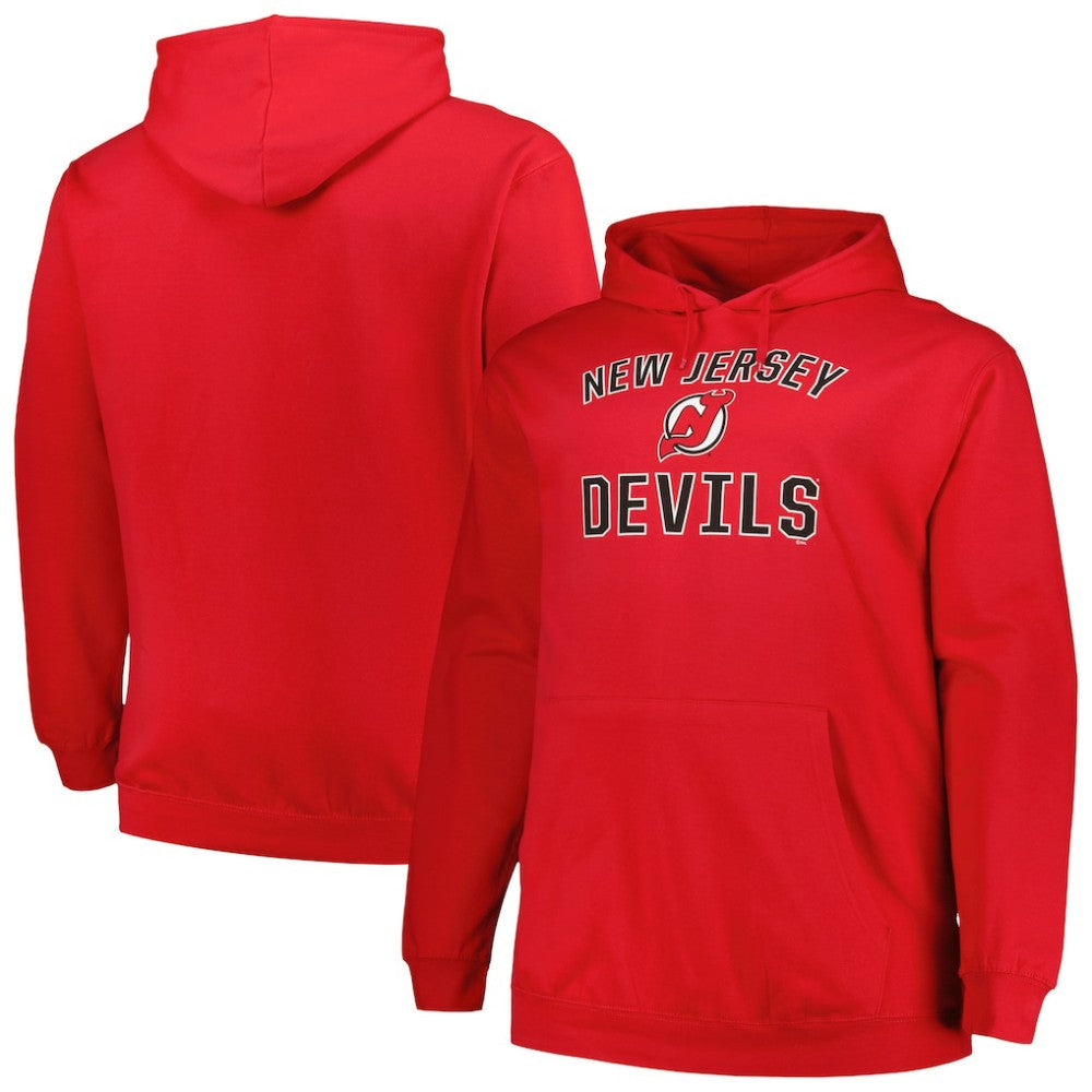 New Jersey Devils Profile Big & Tall Arch Over Logo Pullover Hoodie - Red - NHL 200745668