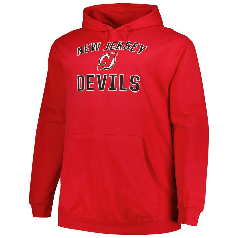 New Jersey Devils Profile Big & Tall Arch Over Logo Pullover Hoodie - Red - NHL 200745668