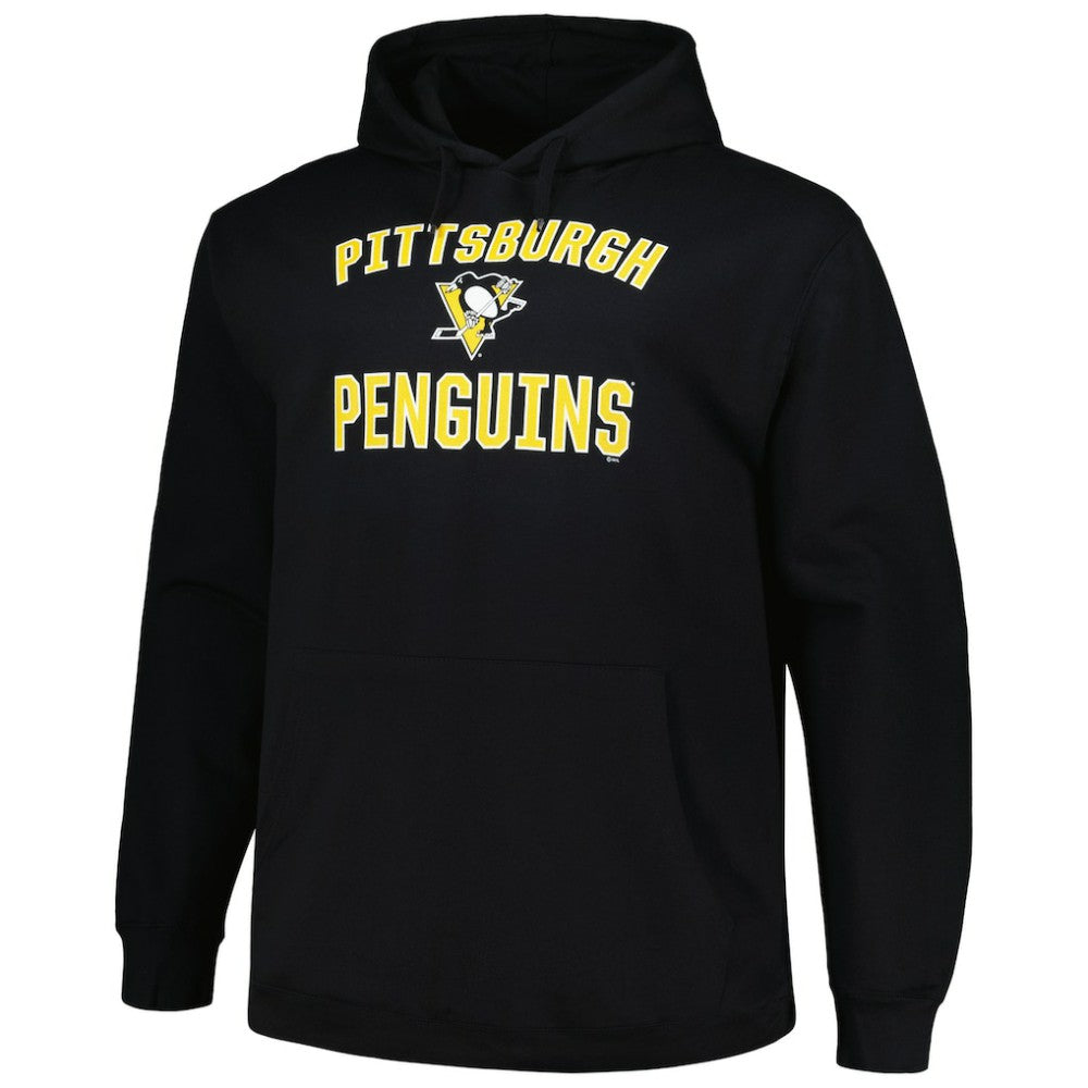 Pittsburgh Penguins Profile Big & Tall Arch Over Logo Pullover Hoodie - Black - NHL 200745670