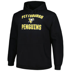 Pittsburgh Penguins Profile Big & Tall Arch Over Logo Pullover Hoodie - Black - NHL 200745670